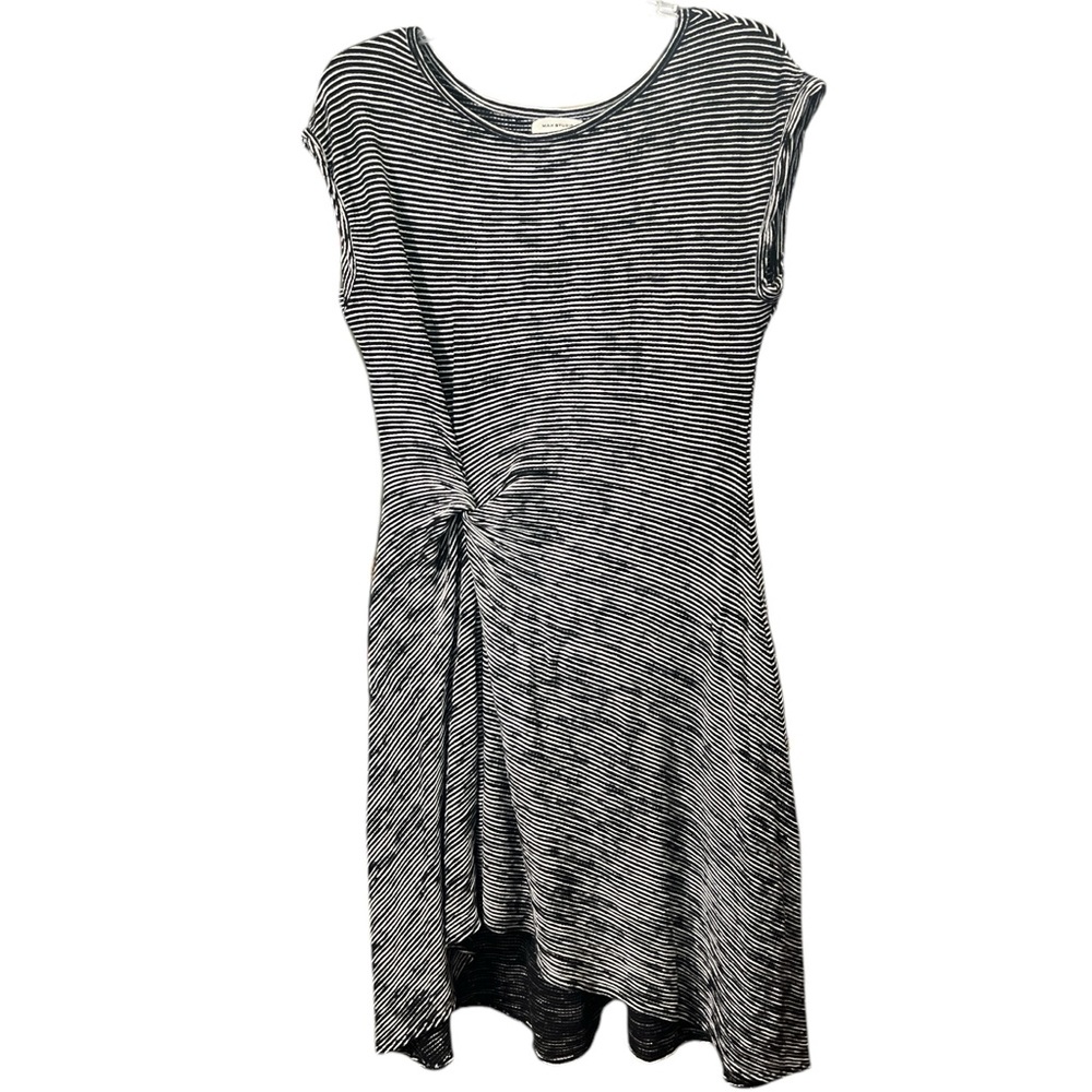 Max Studio EC  Striped Black and White high low  Dress. Size large